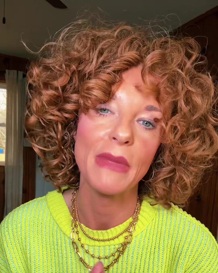 Megg after her curl routine
